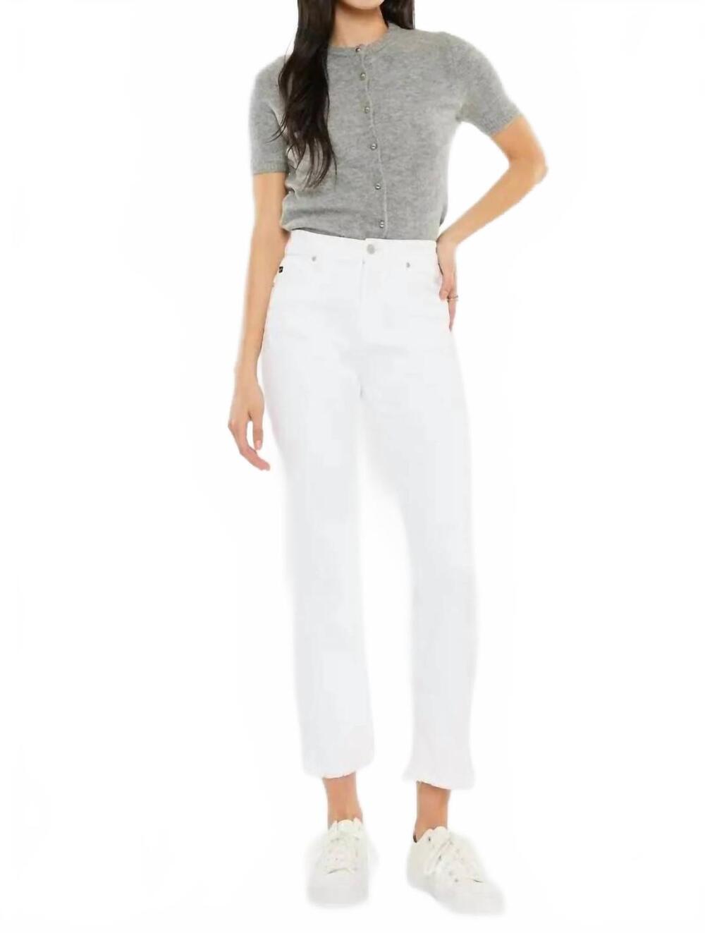 NEW KANCAN high rise slim straight jean in white